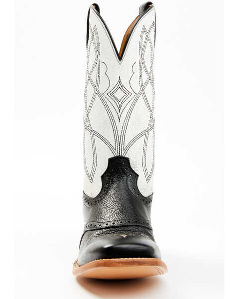 Image #4 - RANK 45® Men's Deuce Western Boots - Broad Square Toe, Black/white, hi-res