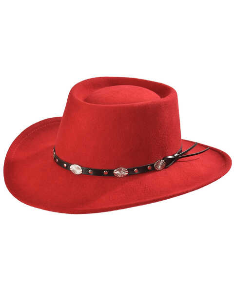 Image #1 - Silverado Women's Crushable Wool Gambler Hat, Red, hi-res
