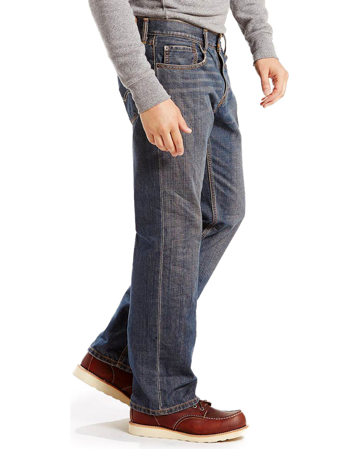 Image #2 - Levi's Men's 559 Range Relaxed Straight Leg Jeans, Blue, hi-res