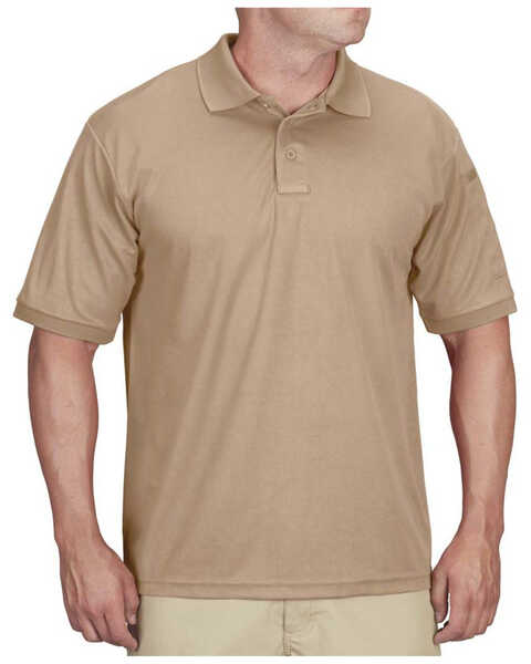 Propper Men's Solid Uniform Short Sleeve Work Polo Shirt , Tan, hi-res
