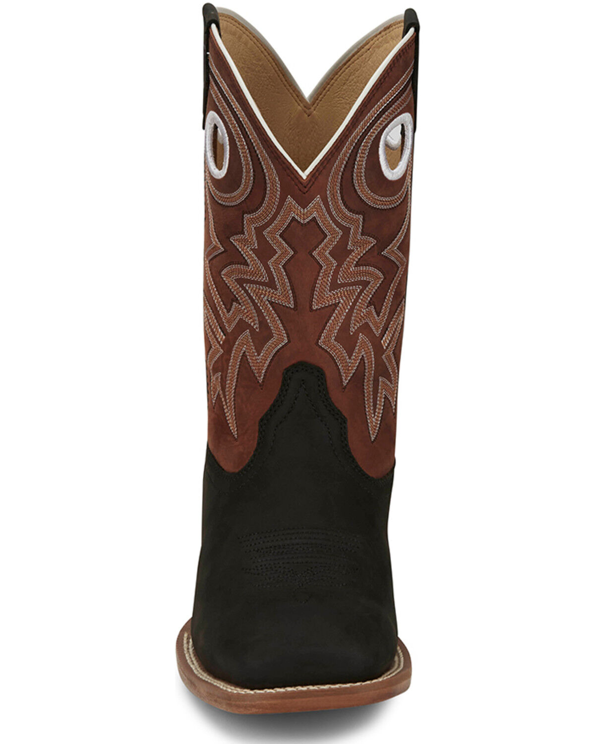 Image #4 - Justin Men's Big News Western Boots - Broad Square Toe, Black, hi-res