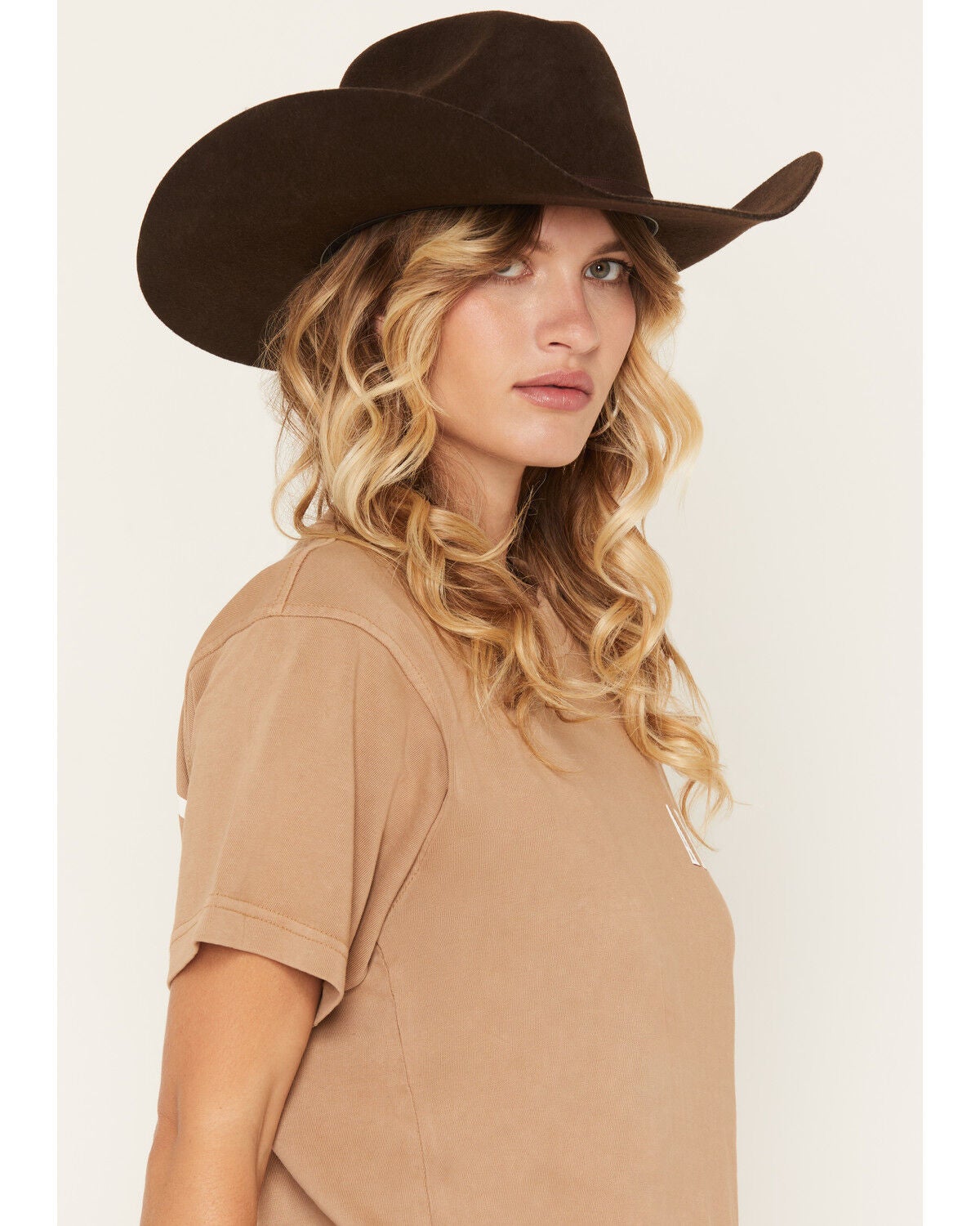 Image #2 - Ariat Women's Boot Barn Exclusive Sunflower Logo Short Sleeve Graphic Tee, Beige, hi-res