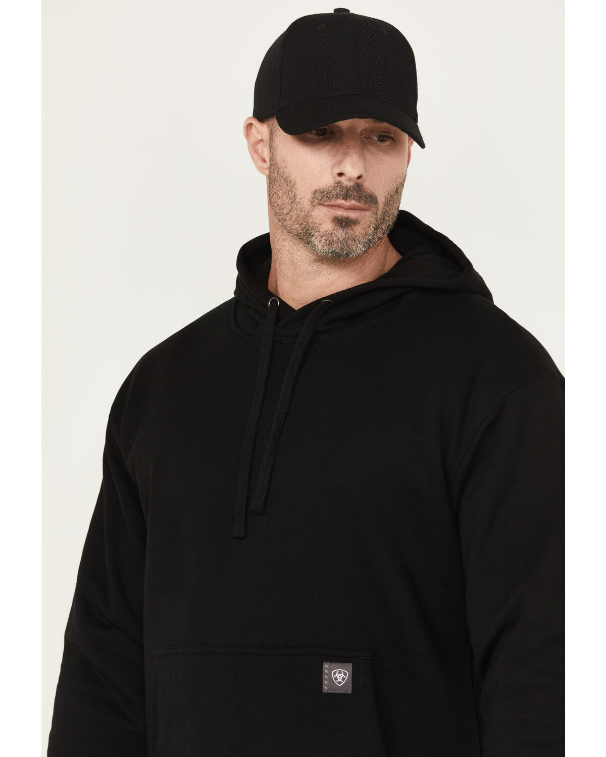 Image #2 - Ariat Men's Rebar Workman Hard Head Hooded Sweatshirt, Black, hi-res