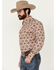 Image #2 - Rodeo Clothing Men's Southwestern Print Long Sleeve Snap Stretch Western Shirt, Tan, hi-res