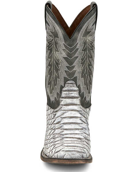 Image #4 - Nocona Men's Mescalero Rugged Snake Print Western Boots - Broad Square Toe, White, hi-res