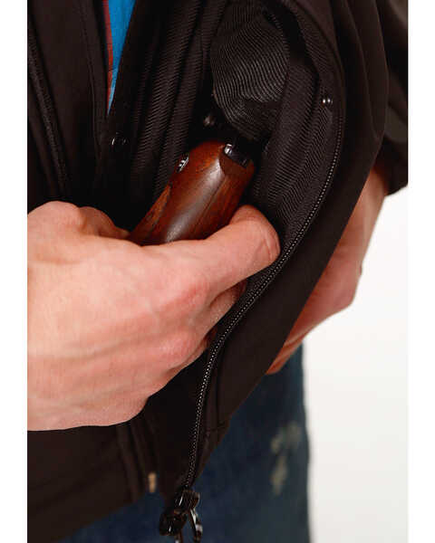 Image #2 - Roper Men's Concealed Carry Softshell Jacket, Black, hi-res