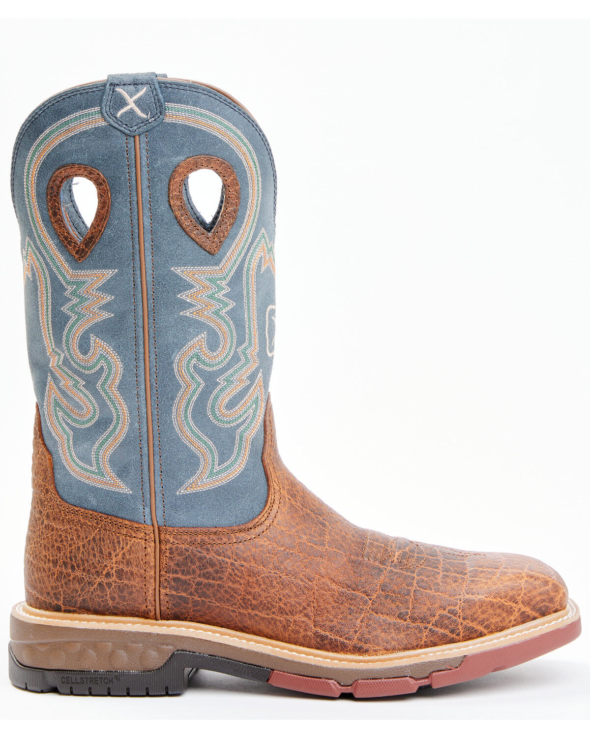 Men's 10 A Twisted X blue /brown Roper style Western cowboy boots 