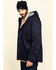 Image #3 - Hawx Men's FR Duck Hooded Work Jacket - Tall, Navy, hi-res