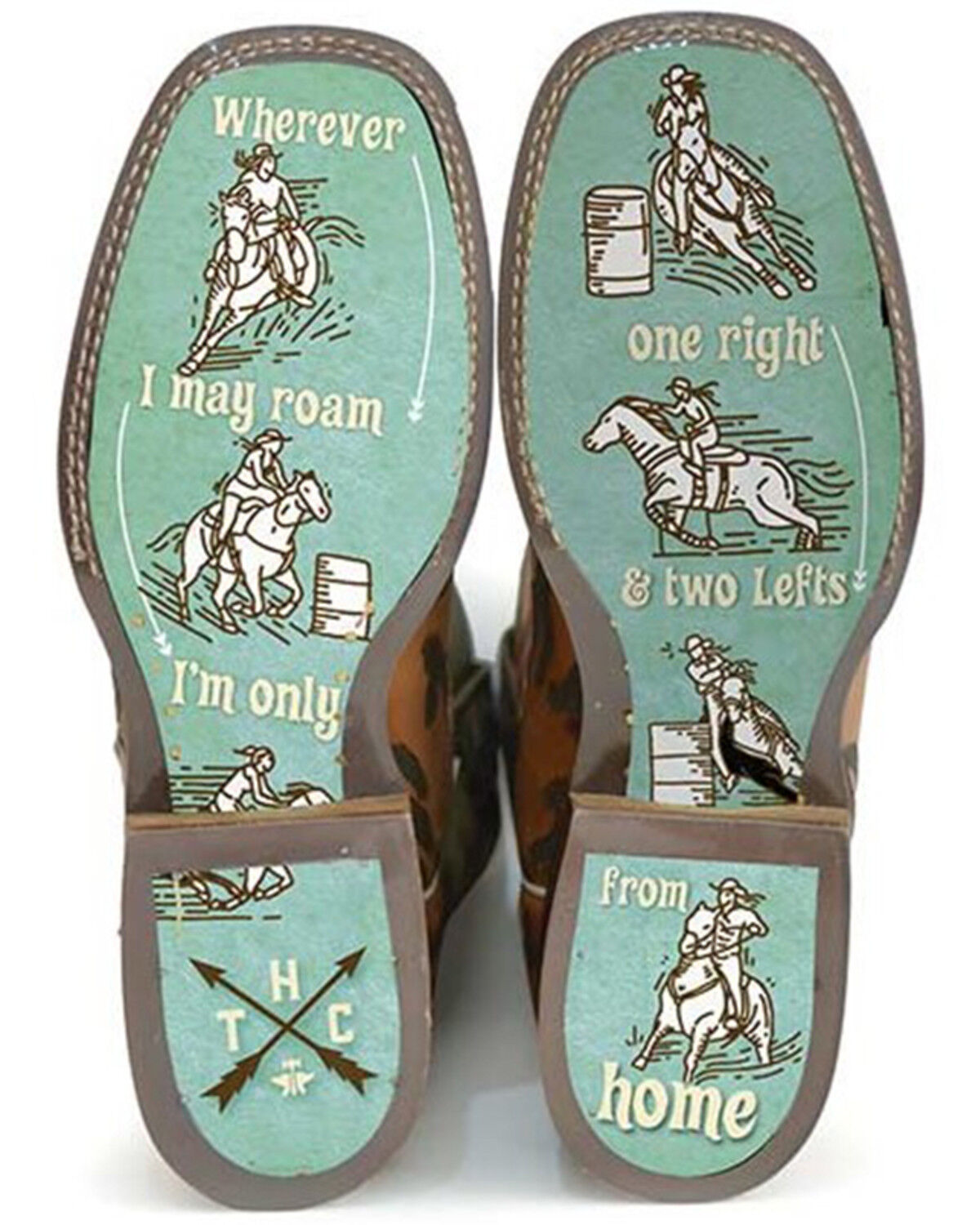Image #2 - Tin Haul Women's Wild Rags Western Boots - Broad Square Toe, Tan, hi-res