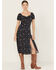 Image #2 - Idyllwind Women's Beth Jacquard Print Short Sleeve Midi Dress, Navy, hi-res