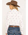 Cruel Girl Women's White Teepee Print Snap Long Sleeve Western Shirt , White, hi-res