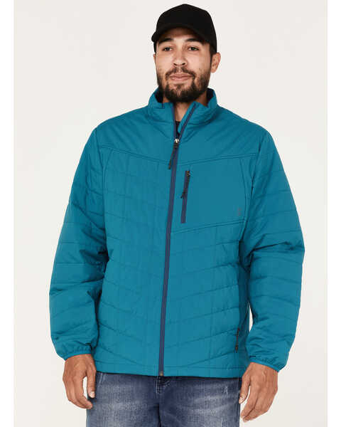 Brothers and Sons Men's Performance Lightweight Puffer Packable Jacket, Teal, hi-res