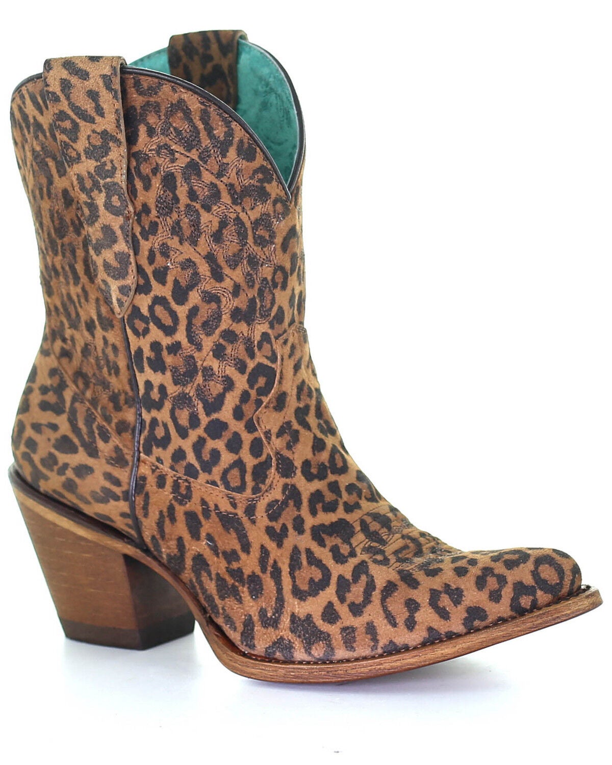 leopard print womens booties