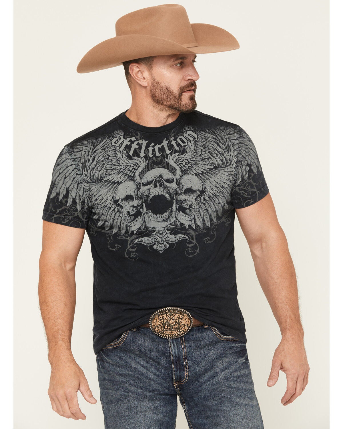 Affliction Men's Desperation Short Sleeve Graphic T-Shirt, Black, hi-res