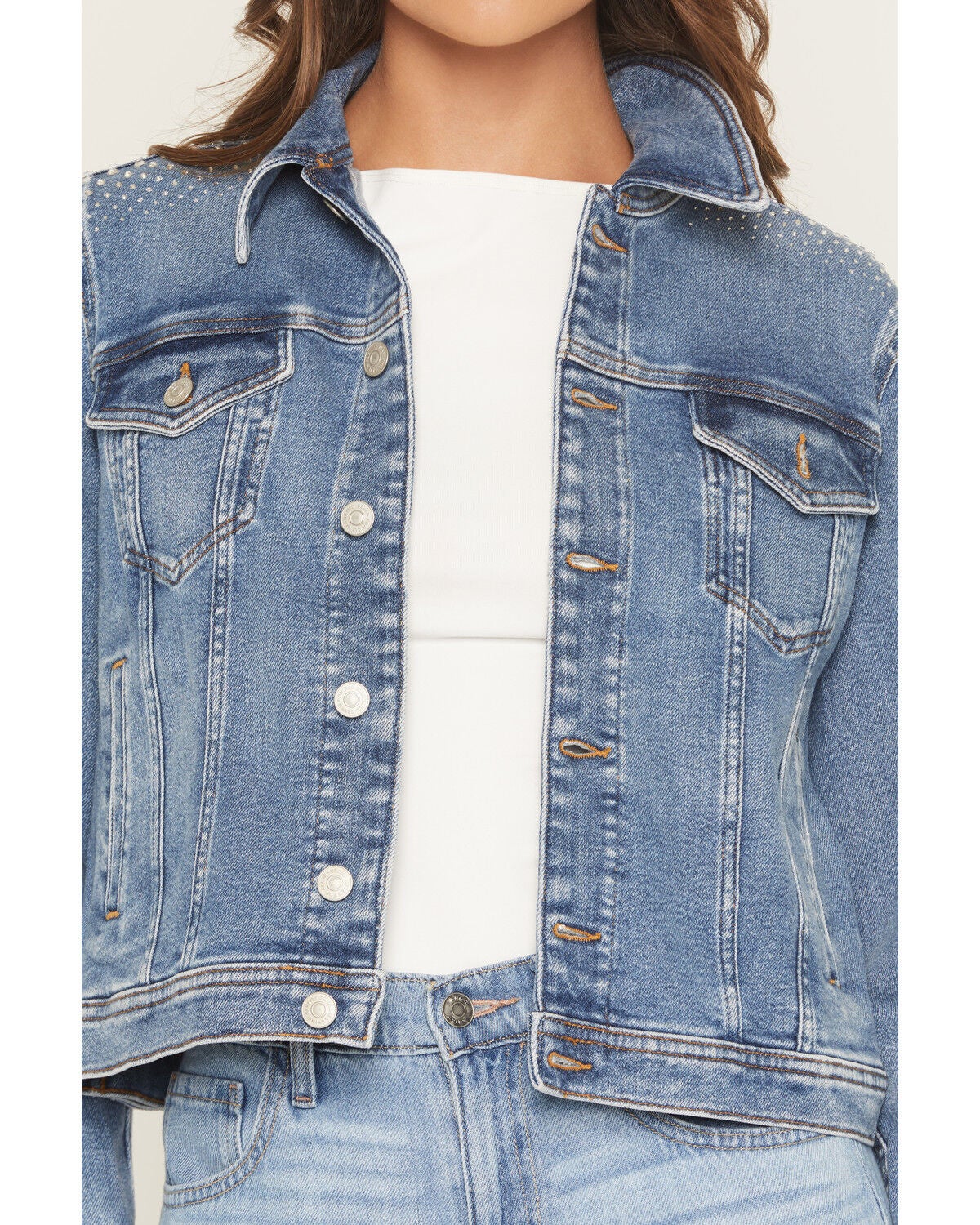 Image #3 - 7 For All Mankind Women's Love Soul Light Wash Trucker Jacket, Light Wash, hi-res