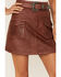 Image #2 - Idyllwind Women's Western Belt Leather Mini Skirt, Brandy Brown, hi-res
