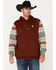 RANK 45 Men's Stripe Sleeve Logo Hooded Sweatshirt, Brick Red, hi-res