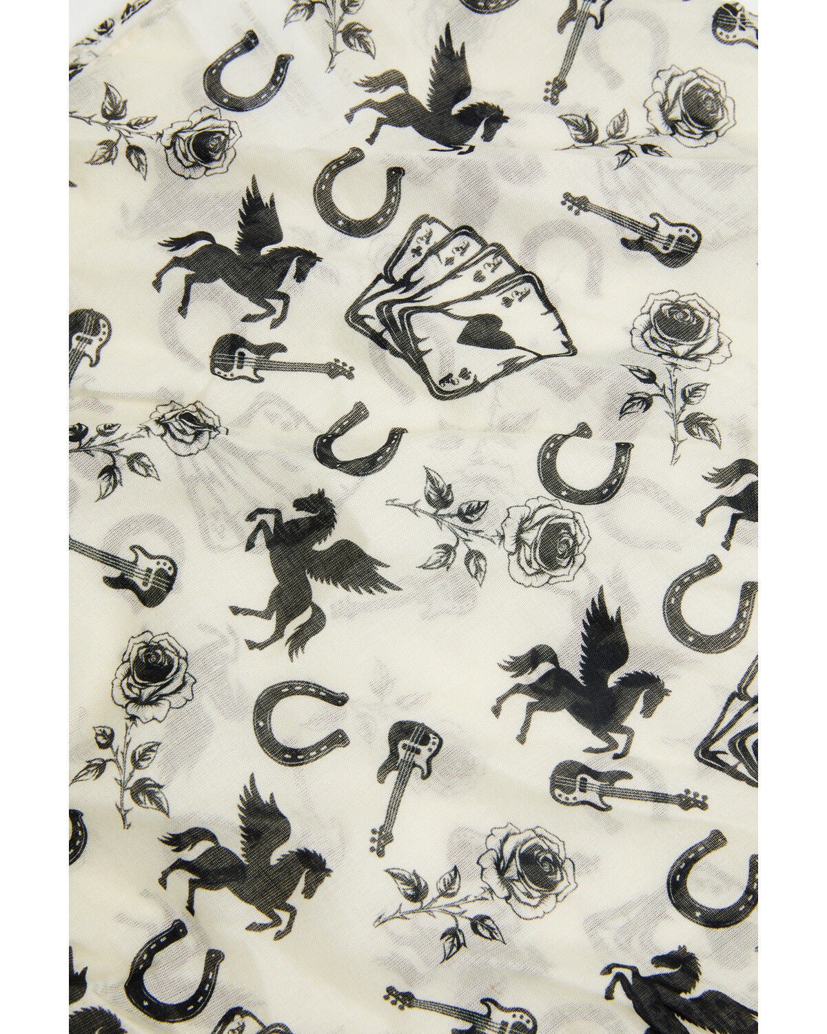 Image #2 - Idyllwind Women's Blanchard Horseshoe Icon Print Bandana, Ivory, hi-res