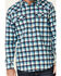 Image #3 - Cody James Men's FR Plaid Print Long Sleeve Work Shirt , Teal, hi-res
