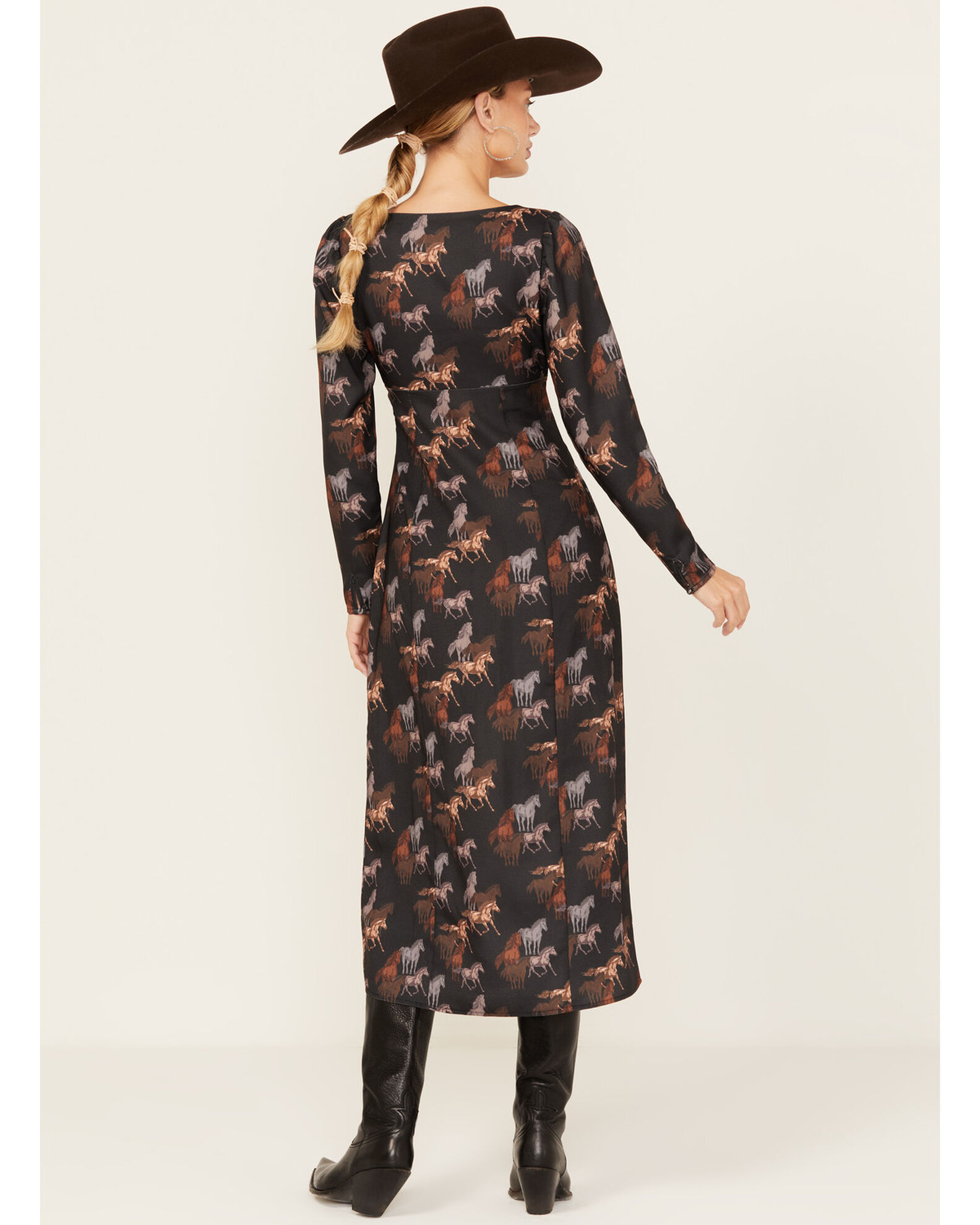 Horse print midi dress outlet