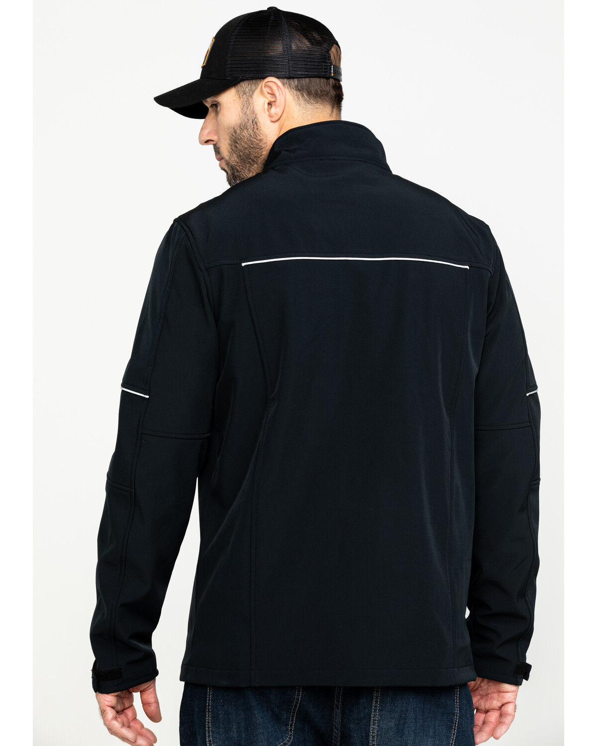 Image #2 - Hawx Men's Reflective Polar Fleece Moto Work Jacket - Tall, Black, hi-res