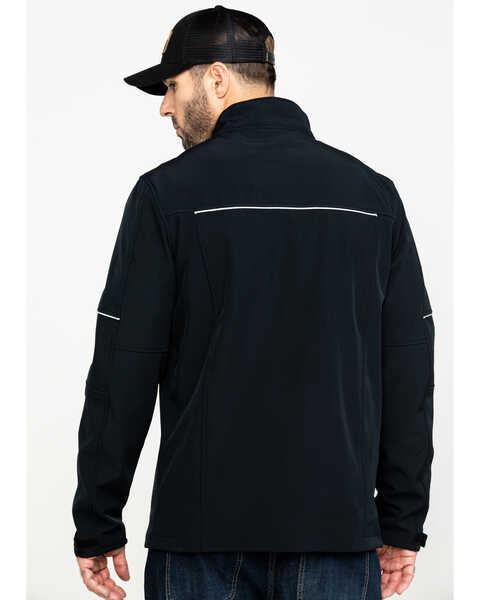 Image #2 - Hawx Men's Reflective Polar Fleece Moto Work Jacket - Tall , Black, hi-res