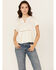 Image #1 - Cleo + Wolf Women's Bella Pintuck Detail Peasant Short Sleeve Blouse, Cream, hi-res