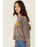 Image #2 - Cleo + Wolf Women's Mountain Long Sleeve Graphic Shirt, Dark Brown, hi-res