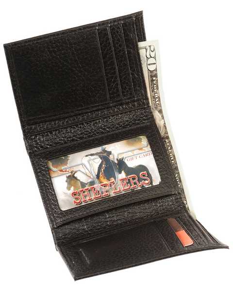 John Deere Tri-Fold Leather Wallet, Black, hi-res