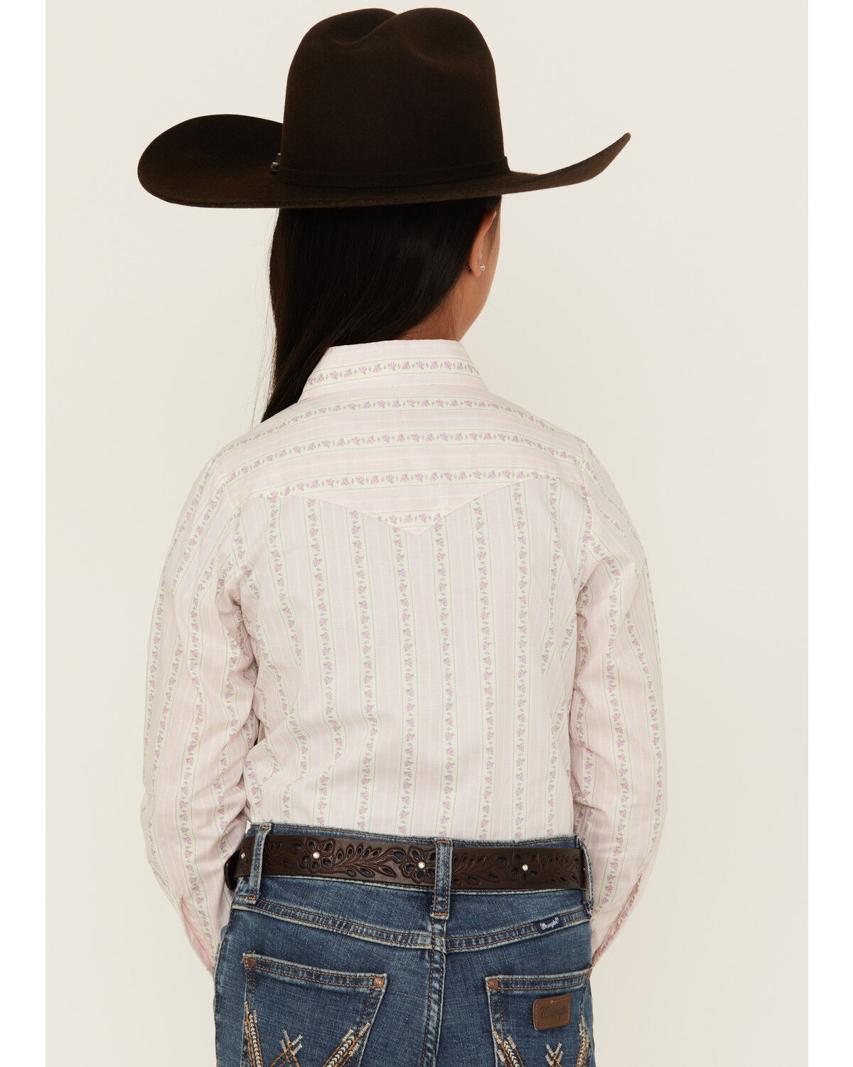 Image #4 - Cowboygirl by Jenna Paulette Girls' Wallpaper Print Long Sleeve Pearl Snap Western Shirt, Pink, hi-res