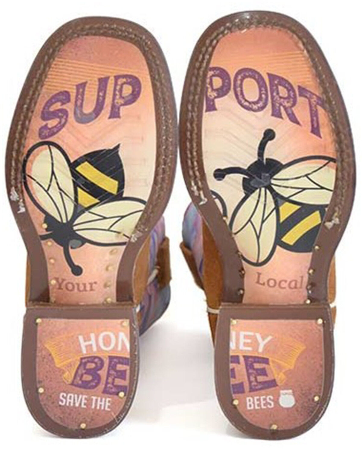 Image #2 - Tin Haul Girls' Flowerlicious Western Boots - Broad Square Toe, Multi, hi-res