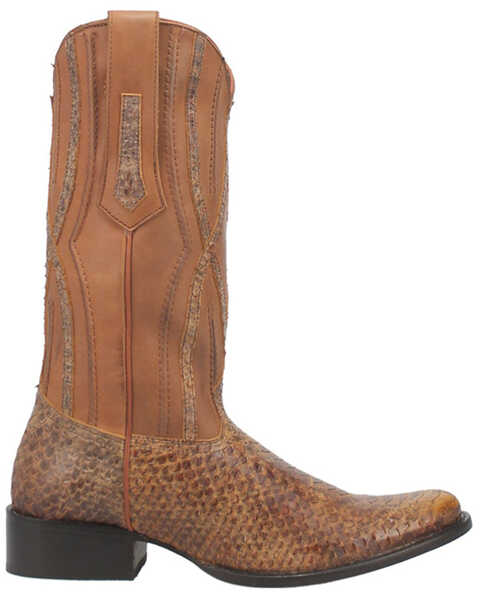 Image #2 - Dingo Men's Ace High Python Snake Print Leather Western Boots - Round Toe, Tan, hi-res