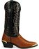 Image #2 - Laredo Men's Lizard Print Western Boots - Snip Toe, Peanut, hi-res