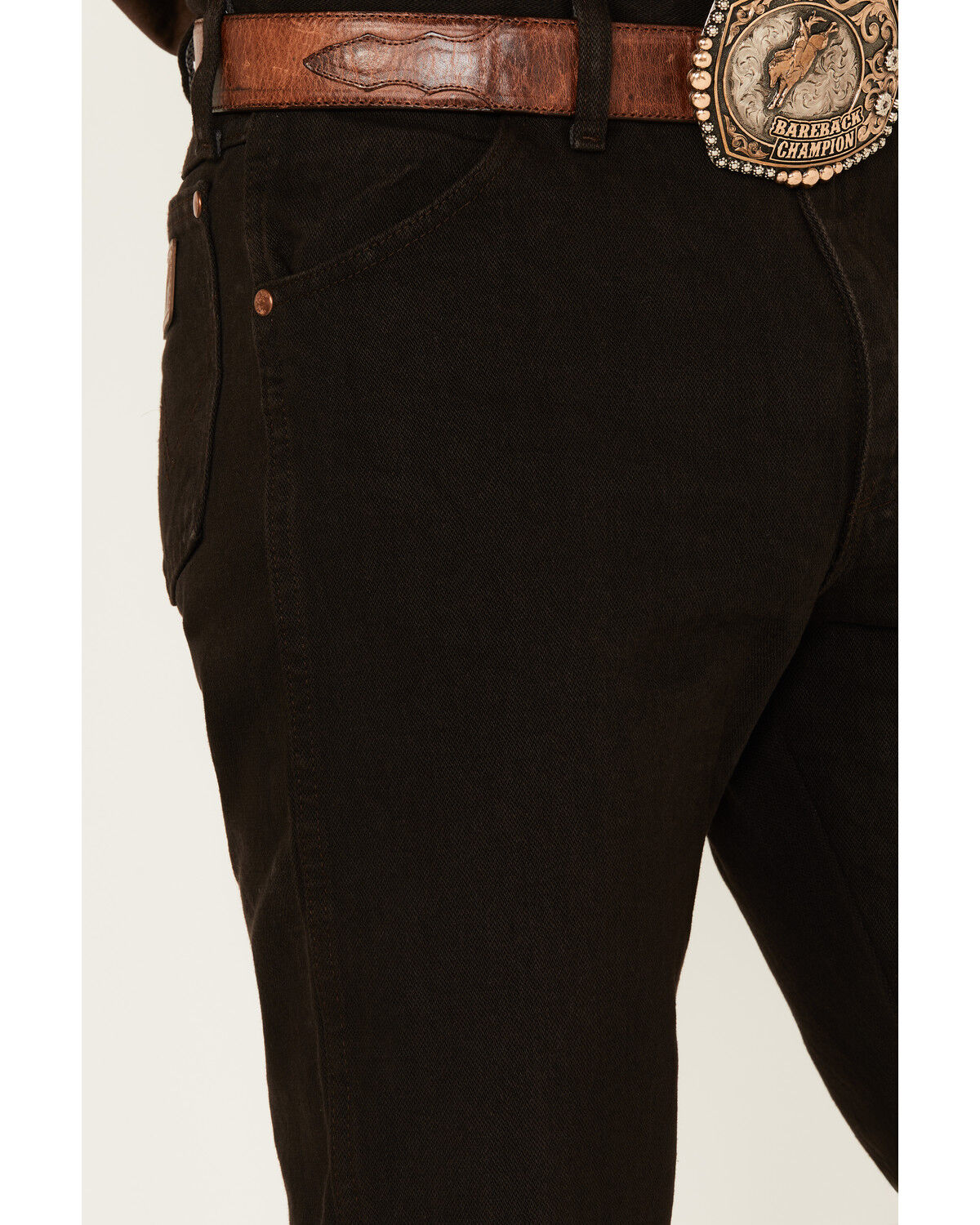 Image #2 - Wrangler Men's 13MWZ Cowboy Cut Original Fit Denim Jeans, Brown, hi-res