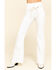 Image #1 - Flying Tomato Women's Tie Front Flare Jeans, White, hi-res
