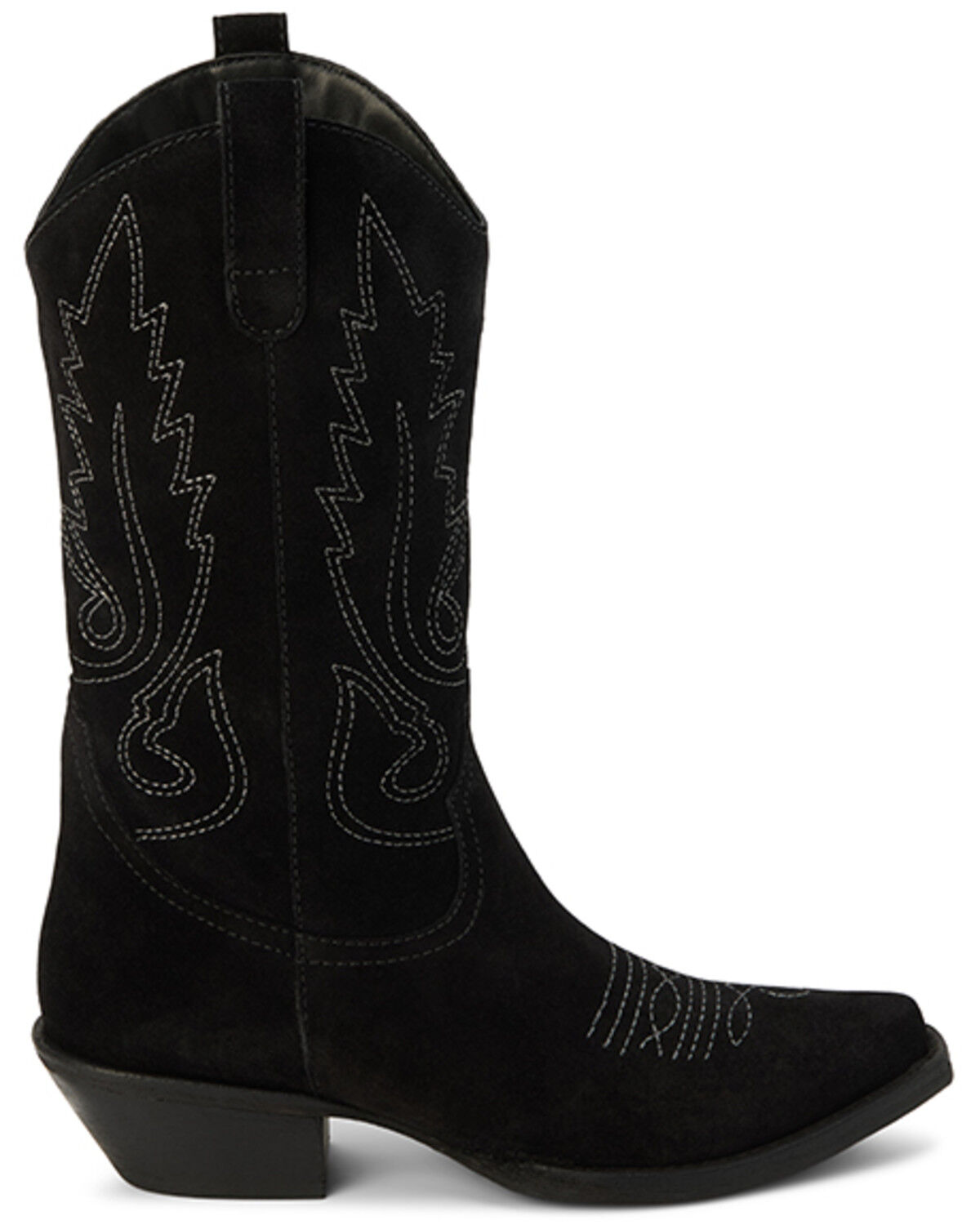 Image #2 - Matisse Women's Gaucho Suede Western Boots - Snip Toe, Black, hi-res