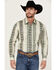 Image #1 - Wrangler Men's Checotah Long Sleeve Pearl Snap Western Shirt - Tall, Tan, hi-res