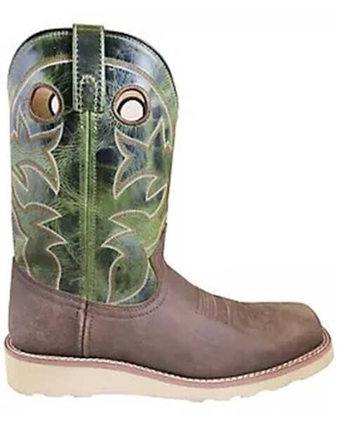 Smoky Mountain Boys' Branson Western Boots - Square Toe, Green, hi-res