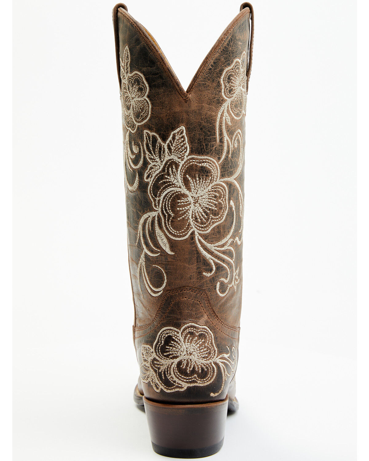 Image #5 - Shyanne Women's Lasy Floral Embroidered Western Boots - Snip Toe, Brown, hi-res