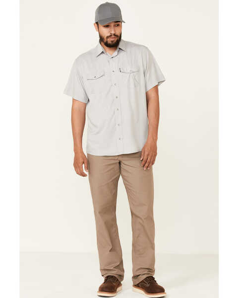 Image #2 - Hooey Men's Solid Habitat Sol Short Sleeve Snap Western Shirt , Grey, hi-res