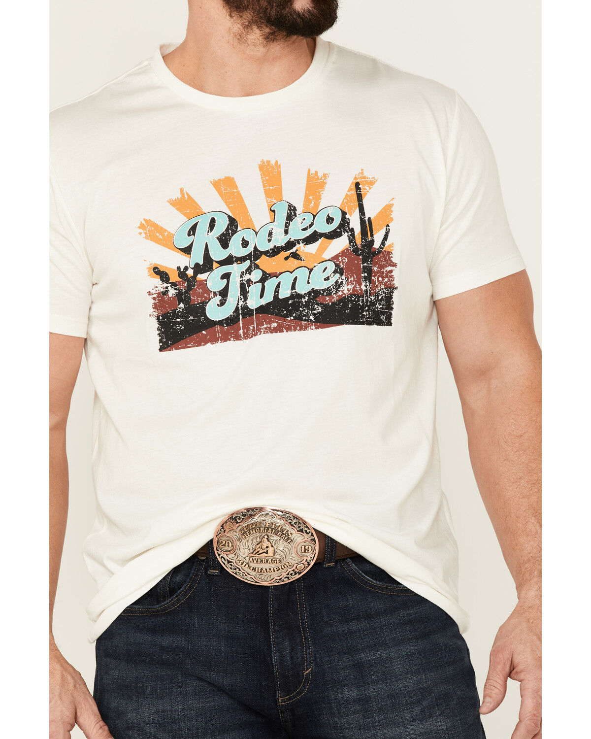 Image #3 - Dale Brisby Men's Rodeo Graphic Off-White Short Sleeve T-Shirt, Cream, hi-res
