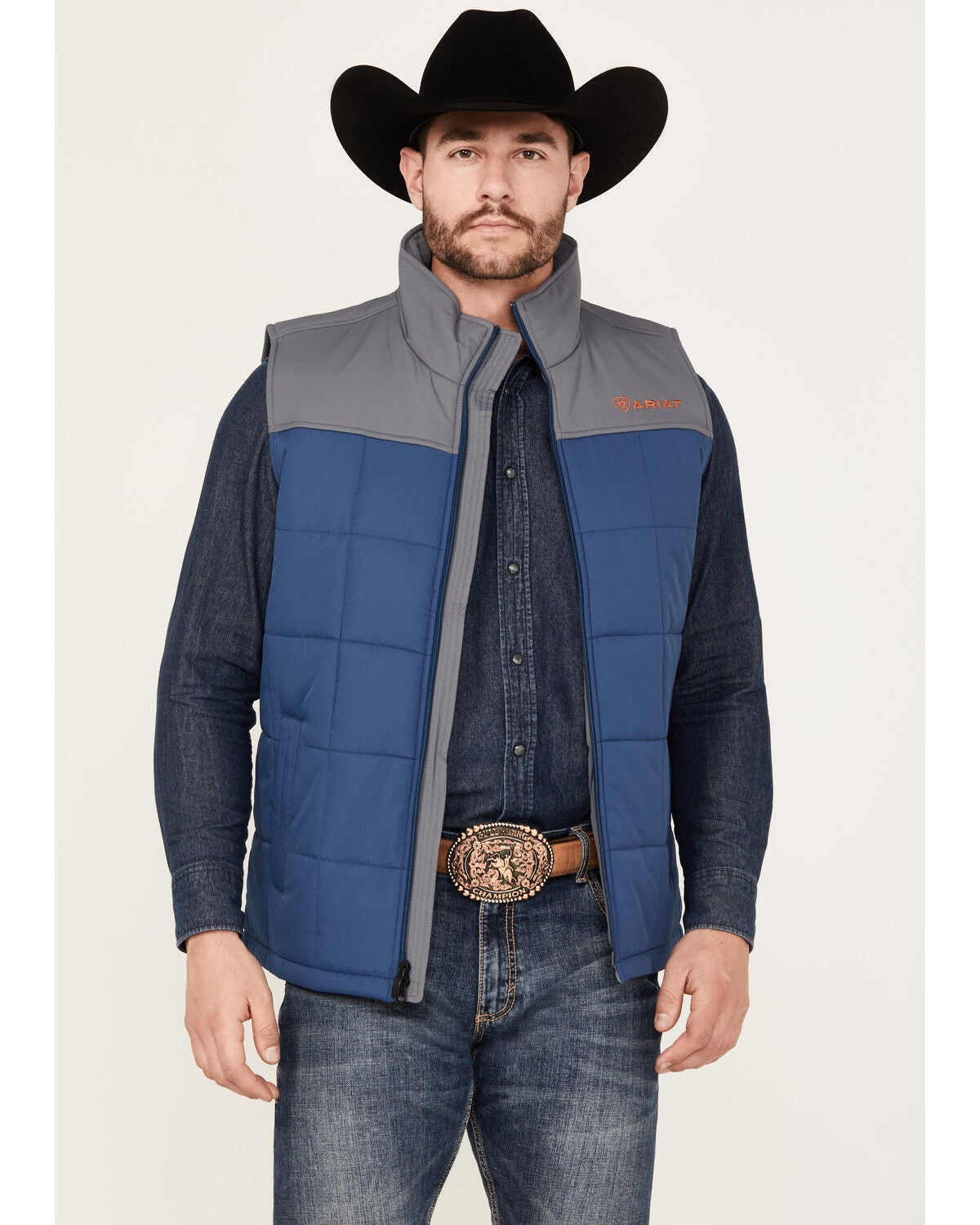 Image #1 - Ariat Men's Crius Insulated Vest - Tall, Blue, hi-res