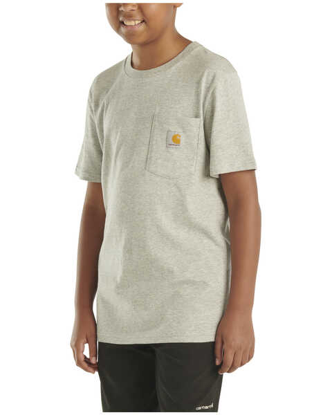 Carhartt Little Boys' Solid Short Sleeve Pocket T-Shirt , Grey, hi-res