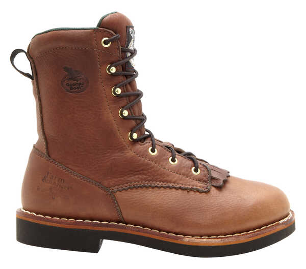 Image #2 - Georgia Boot Men's Farm and Ranch Lacer Work Boots - Round Toe, Walnut, hi-res