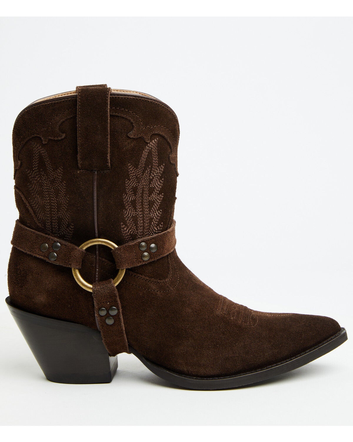 Image #2 - Idyllwind Women's Dust Rider Suede Western Booties - Snip Toe, Chocolate, hi-res
