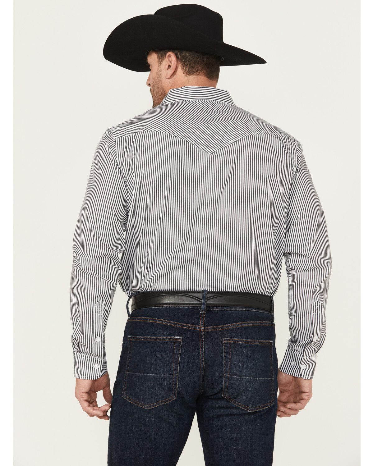 Image #4 - Cody James Black 1978® Men's Condor Striped Print Long Sleeve Button-Down Western Shirt, Black, hi-res