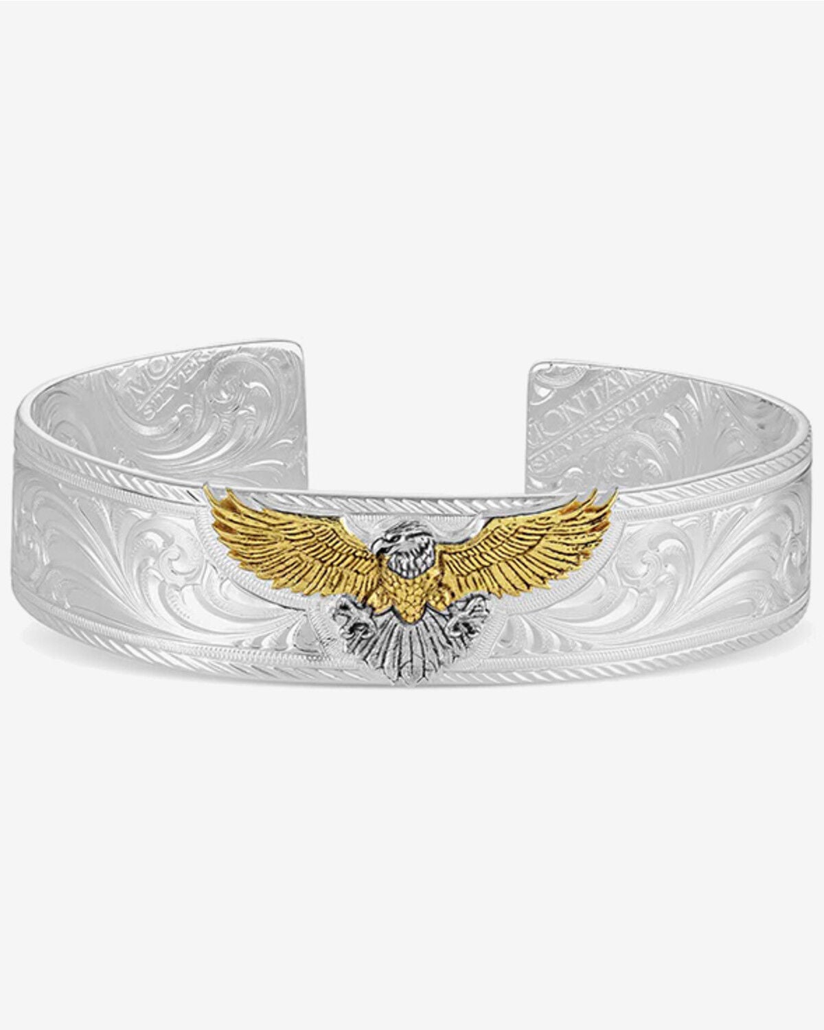 Image #1 - Montana Silversmiths Men's Under Open Skies American Made Cuff Bracelet, Silver, hi-res