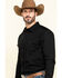 Image #3 - Gibson Men's Basic Solid Long Sleeve Pearl Snap Western Shirt, Black, hi-res