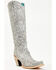Image #1 - Corral Women's Floral Embroidered Tall Western Boots - Snip Toe, Silver, hi-res