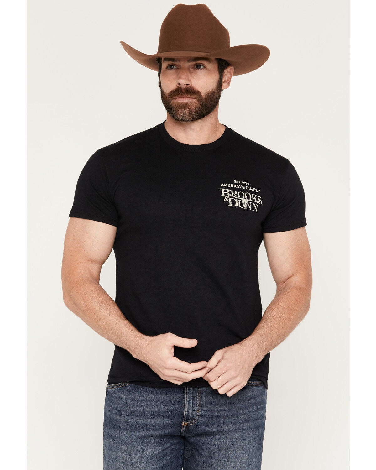 Image #2 - Brooks & Dunn Men's America's Finest Short Sleeve Graphic T-Shirt, Black, hi-res